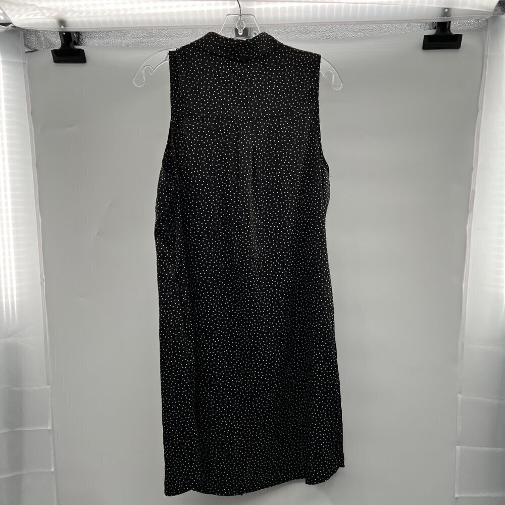 Violets & Roses Sleeveless Button Down Black/White Polka Dot Shift Dress 12 New - Picture 5 of 10
